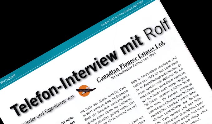 Immobilien Kanada – Media – Presse Canadian Pioneer Estates Ltd. Immobilien Kanada - Media - Presse Canadian Pioneer Estates Ltd.