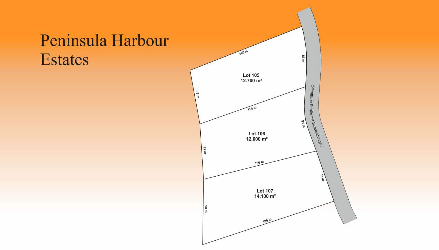 Immobilien Kanada-Peninsula-Harbour-Estates-Map-Lots-105-107