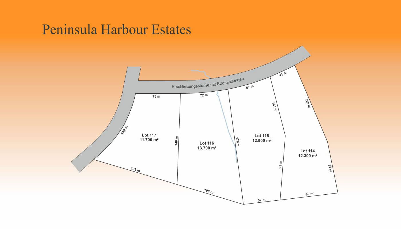Immobilien Kanada-Peninsula-Harbour-Estates-Map-Lots-114-117