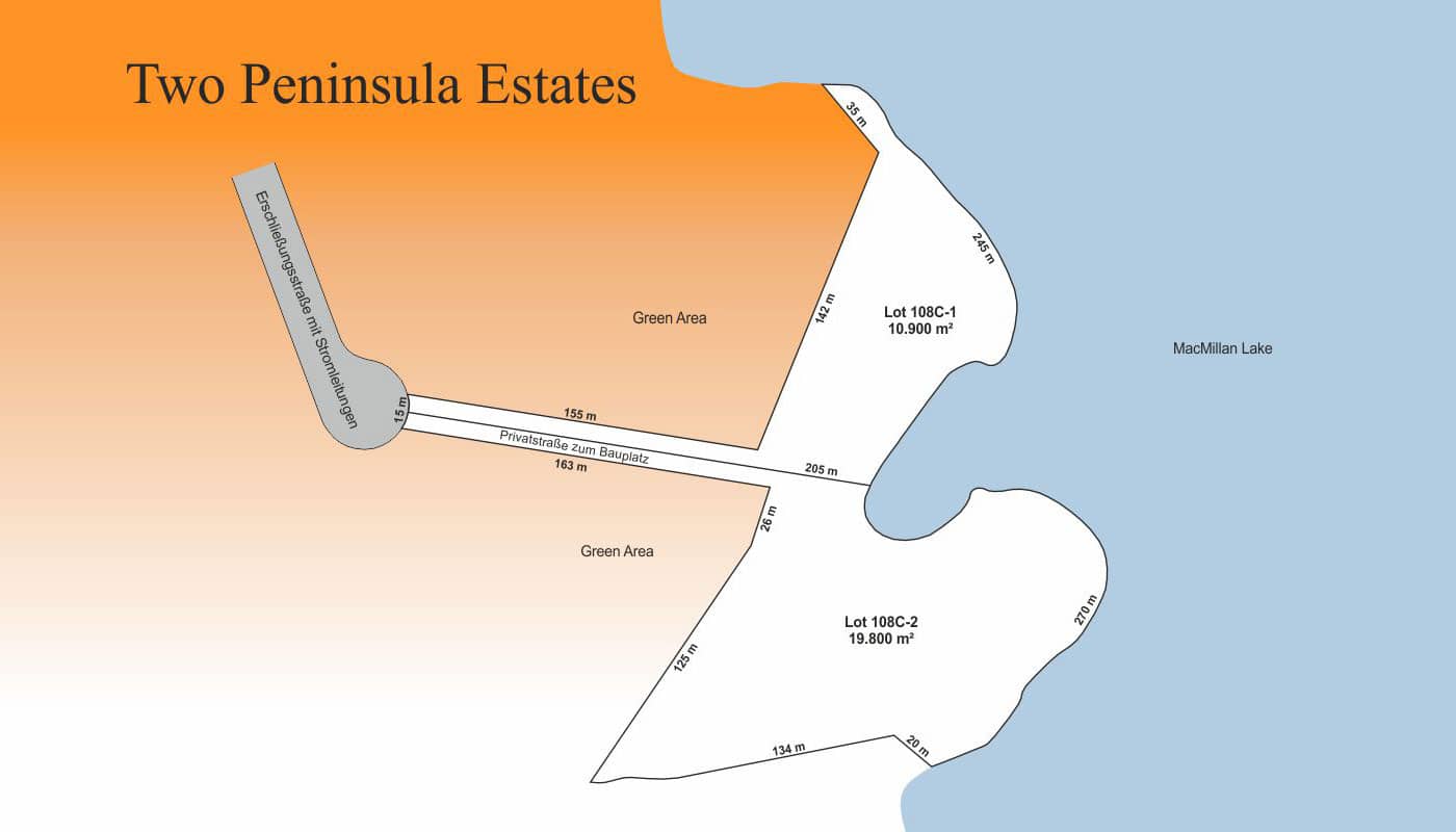 Immobilien Kanada - Cape Breton - Karte von Two Peninsula Estates 