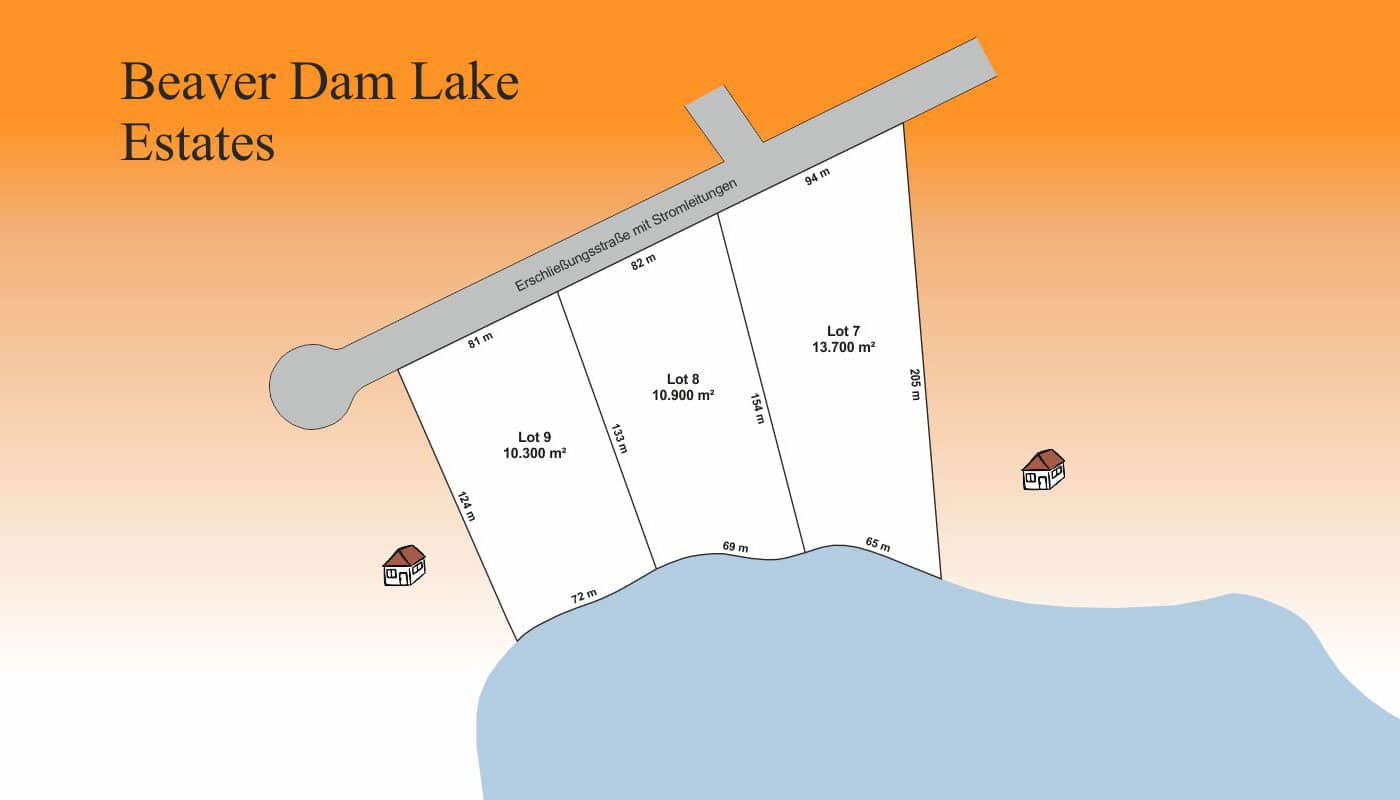 Immobilien Kanada - Nova Scotia - Cape Breton Island - Landerschließungsunternehmen - Beaver Dam Lake Estates Map