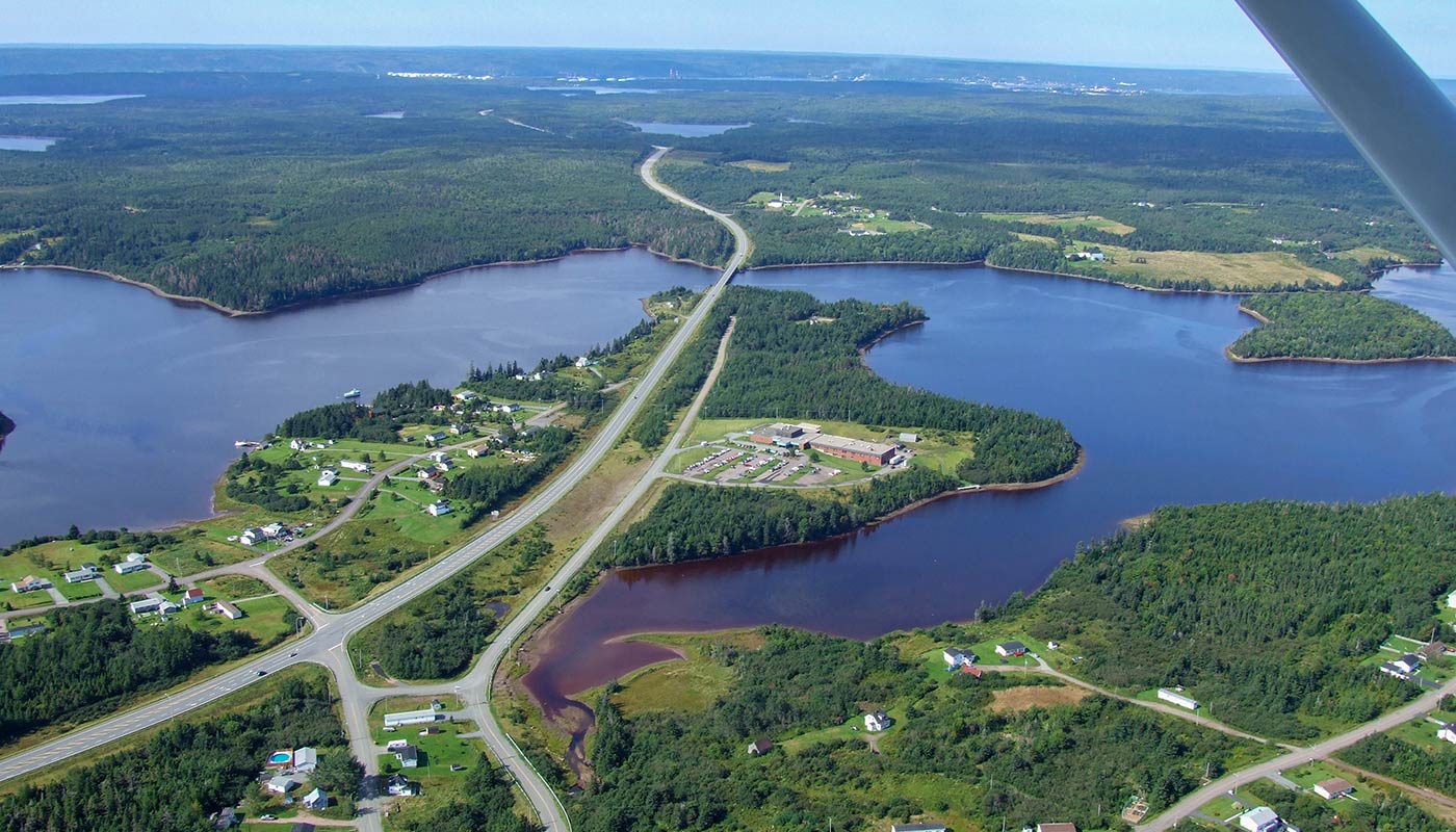 Immobilien Kanada-Cape Breton-Luftaufnahme River Inhabitants und Krankenhaus in der Nähe von Redbird Estates