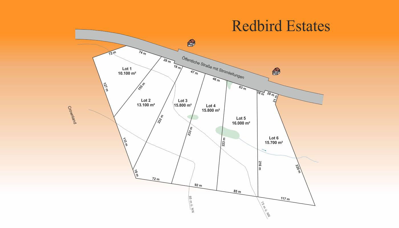 Immobilien Kanada-Cape Breton-Redbird Estates-Kartenübersicht der Erschließung
