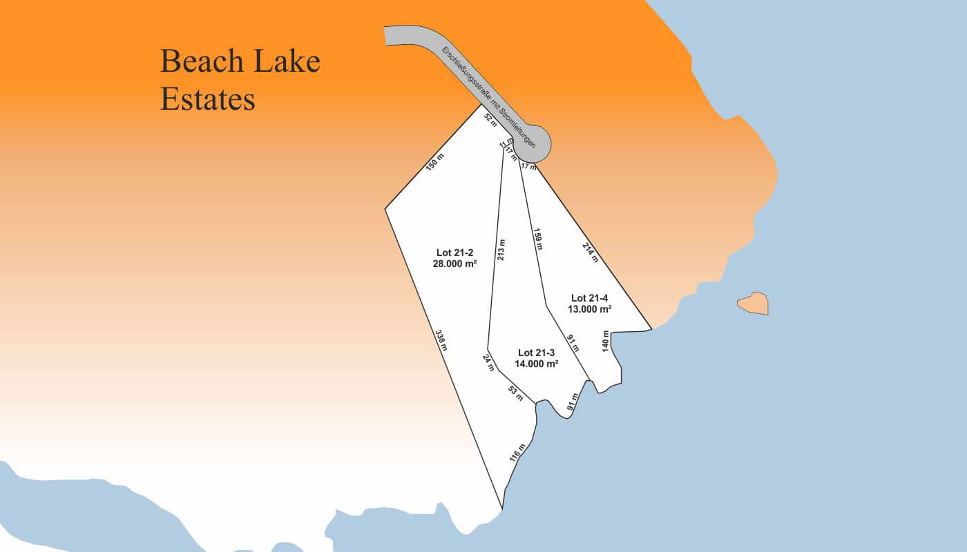 Beach Lake Estates Lageplan Lots 21-2 bis 21-4