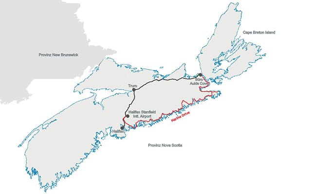 Nova Scotia-Highway vs. Marine Drive Karte - Cape Argos Estates - Immobilie in Kanada