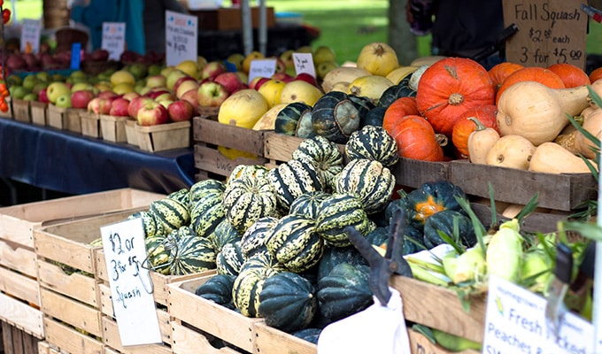 Lebenshaltungskosten-Kanada Lebenshaltung - frische Ware vom Bauernmarkt in Kanada