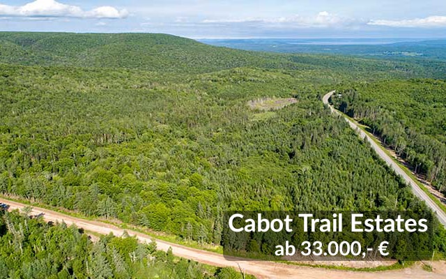 Immobilien Kanada: Canadian Pioneer Estates Luftaufnahme Cabot Trail Estates